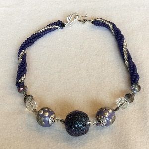 FINAL SALE PRICE CL Designs Purple Twist Glitter Ball Necklace